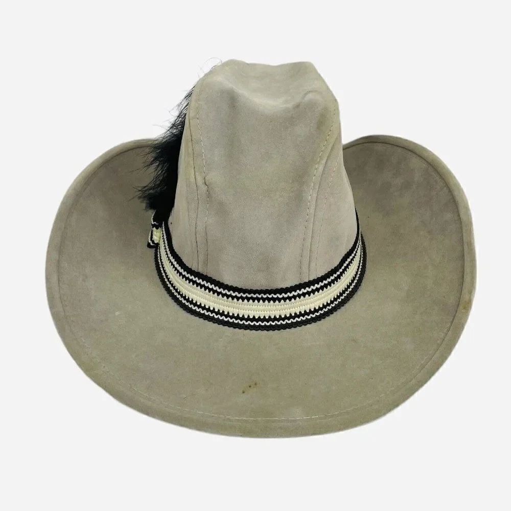 RARE Vintage 80s LOS ANGELES Raiders AJD Suede M Cowboy Western Embroidered Hat - Picture 4 of 12